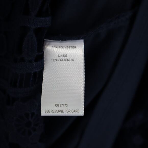 Taylor Women's Size 8 Navy-Blue Lace Dress Cold Shoulder - Picture 7 of 8
